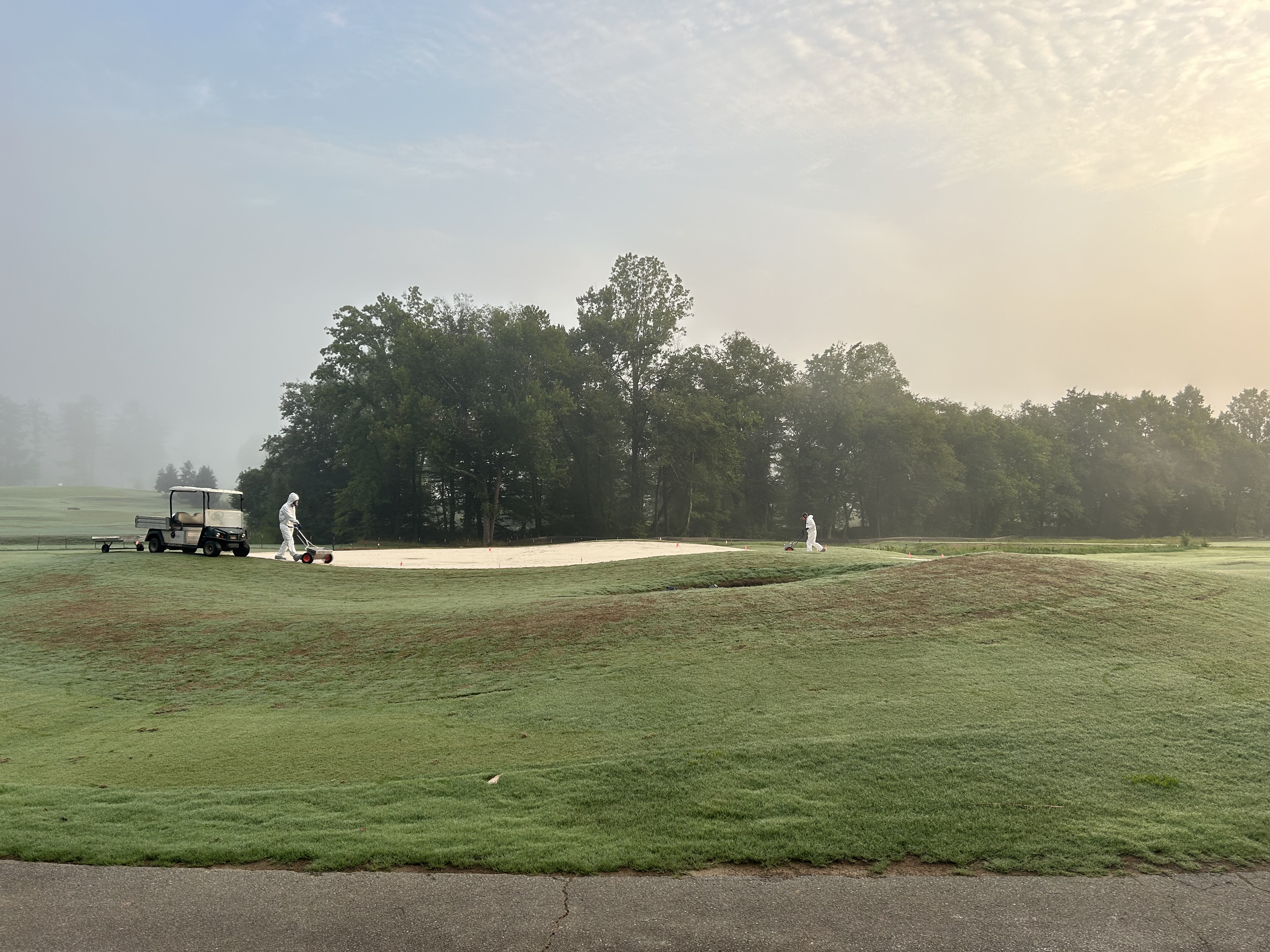 Basamid G greens fumigation on a golf course
